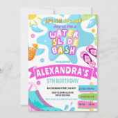 Wasserrutsche Wasserrutsche Park Splash Girl Einladung (Vorderseite)