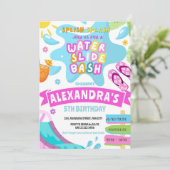 Wasserrutsche Wasserrutsche Park Splash Girl Einladung (Stehend Vorderseite)