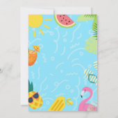 Wasserrutsche Wasserrutsche Park Splash Girl Einladung (Rückseite)