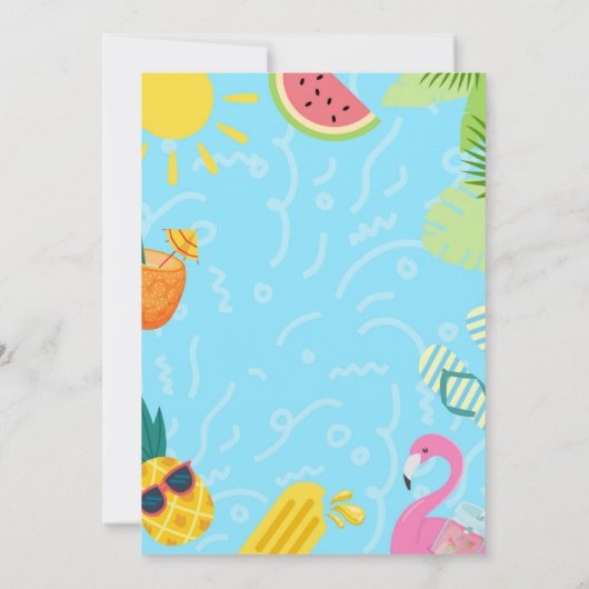 Wasserrutsche Wasserrutsche Park Splash Girl Einladung (Rückseite)