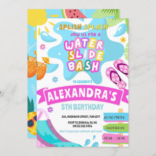 Wasserrutsche Wasserrutsche Park Splash Girl Einladung