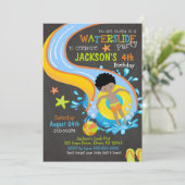 Wasserrutsche zum Geburtstag Einladung / Pool-Part (Stehend Vorderseite)