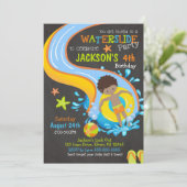 Wasserrutsche zum Geburtstag Einladung / Pool-Part (Stehend Vorderseite)