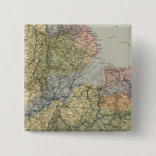 Wasserscheide Landkarte England, Wales 4 Button