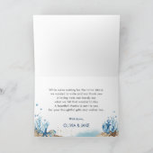 Wasserschiff Ahoy Es ist Twins Boys Baby Shower Dankeskarte (Innenseite)