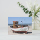 Wasserschiff am Sandy Ocean Beach Postkarte (Stehend Vorderseite)