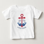Wasserschiff Anker Blauwale Kleiner Segler Baby T-shirt (Vorderseite)