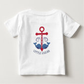 Wasserschiff Anker Blauwale Kleiner Segler Baby T-shirt (Rückseite)