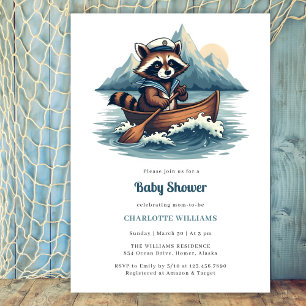 Wasserschiff Raccoon Boy Baby Dusche Einladung