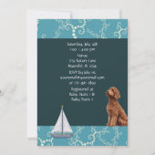 Wasserschiff und Goldendoodle Boy Babydusche Einladung (Rückseite)