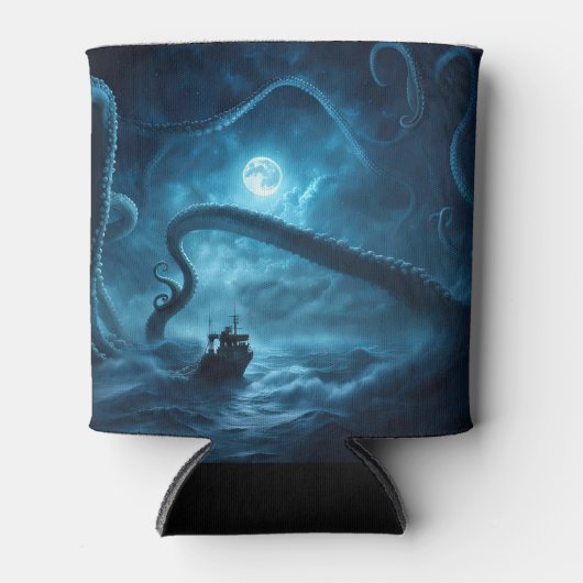Wasserschiff und Riesenoktopus Kraken Dosenkühler (Vorderseite)