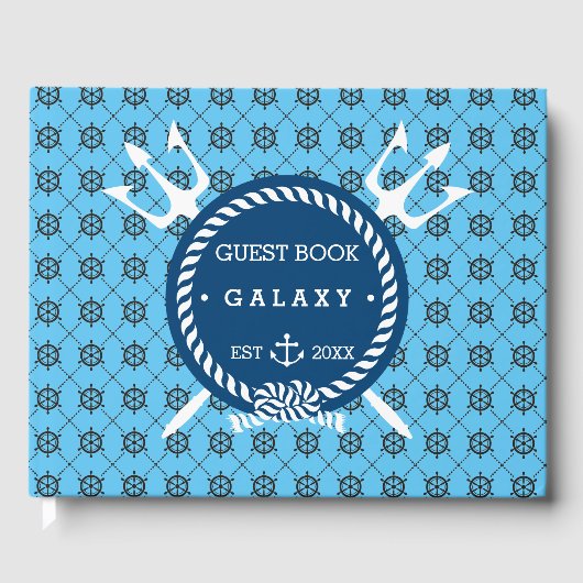 Wasserschiff und Yacht Türkisblaues Schiff Gästebuch (Vorderseite)