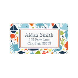 Wasserschiff, unter Meer Adressaufkleber