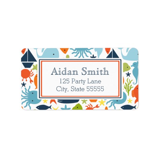 Wasserschiff, unter Meer Adressaufkleber (Vorne)