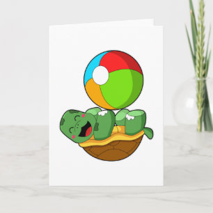 Wasserschildkröte mit Wasserball Karte