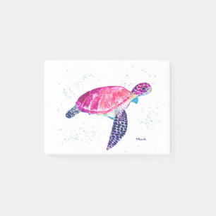 Wasserschildkröte Wasserfarbe Ozean Hawaiianisch t Post-it Klebezettel