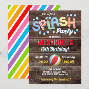 Wasserschlauch Kinder Sommerliches Party Einladung