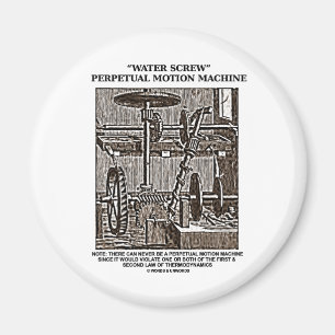 Wasserschraube Perpetual Motion Machine Woodcut Magnet