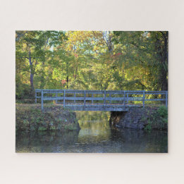 Wasserschutzpuzzle der Herbstbrücke Puzzle