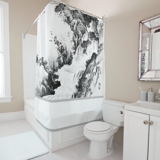 WASSERSCHWARZ UND WEISSE Duschvorhang (Beispiel)