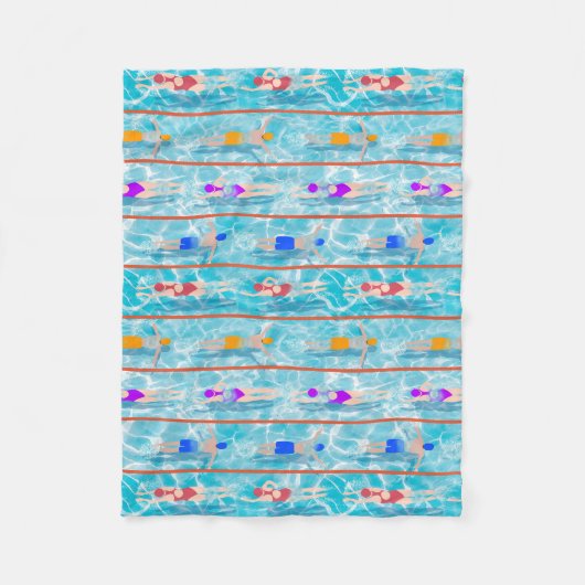 Wasserschwimmer-Team-Muster für die Runden Fleecedecke (Vorderseite)