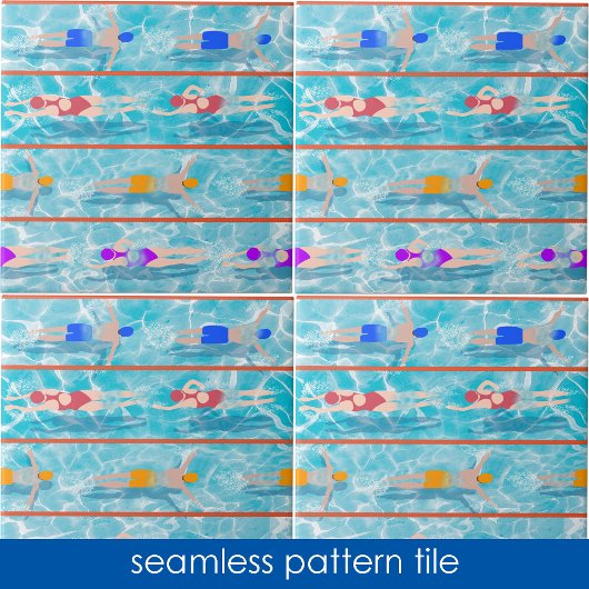 Wasserschwimmteam Schwimmlaps Seamless Muster Fliese