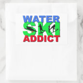 Wasserski-Addict Rechteckiger Aufkleber (Tasche)
