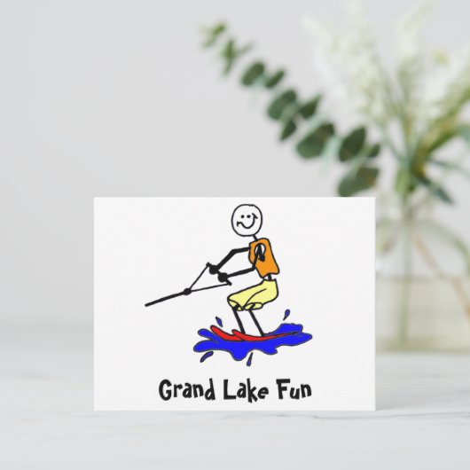 Wasserski am Grand Lake Postcard Postkarte (Stehend Vorderseite)