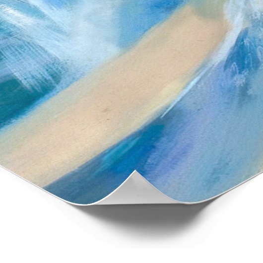 Wasserski-Button hoch Poster (Ecke)