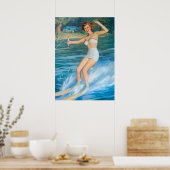 Wasserski-Button hoch Poster (Küche)