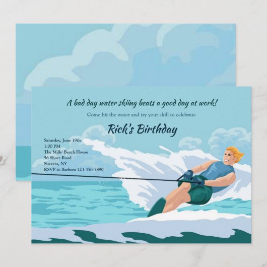 Wasserski Einladung (Vorne/Hinten)