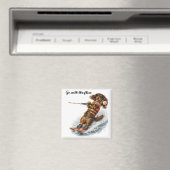 Wasserski fahrender Dachshund Magnet (In Situ (Geschirrspüler))