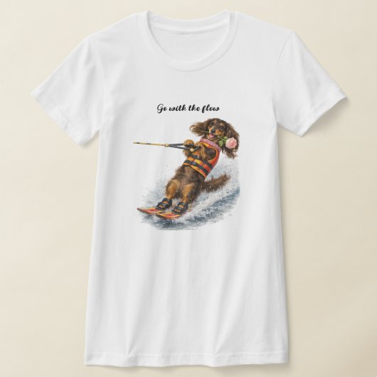 Wasserski fahrender Dachshund T-Shirt (Ablage )