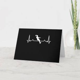 Wasserski-Heartbeat-Linie Funny-Geschenk Karte