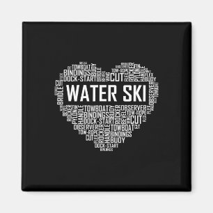 Wasserski-Herzliebhaber-Geschenk Waterski-Liebesge Magnet