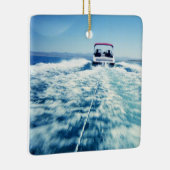 Wasserski hinter dem Speed-Boot Keramikornament (Rechts)