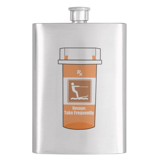 Wasserski ist mein Medikament Flachmann (Vorderseite)