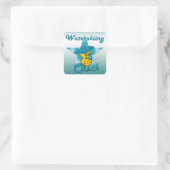 Wasserski-Kick #7 Quadratischer Aufkleber (Tasche)