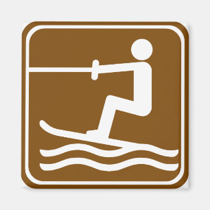 Wasserski-Landstraßen-Zeichen Magnet