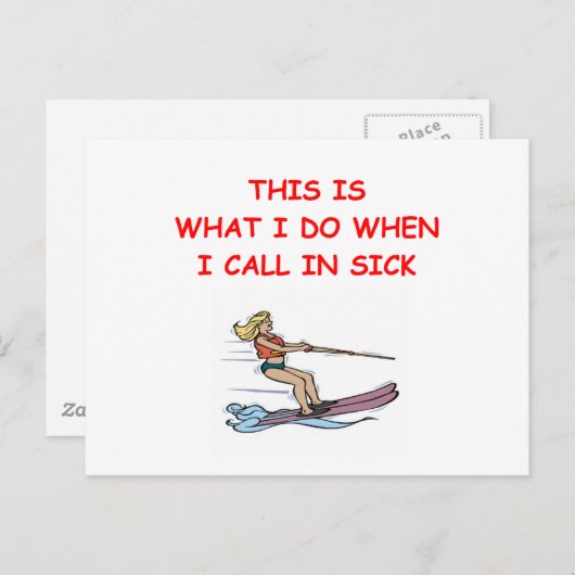 Wasserski Postkarte (Vorne/Hinten)