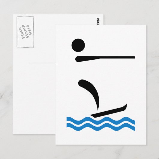 Wasserski Postkarte (Vorne/Hinten)