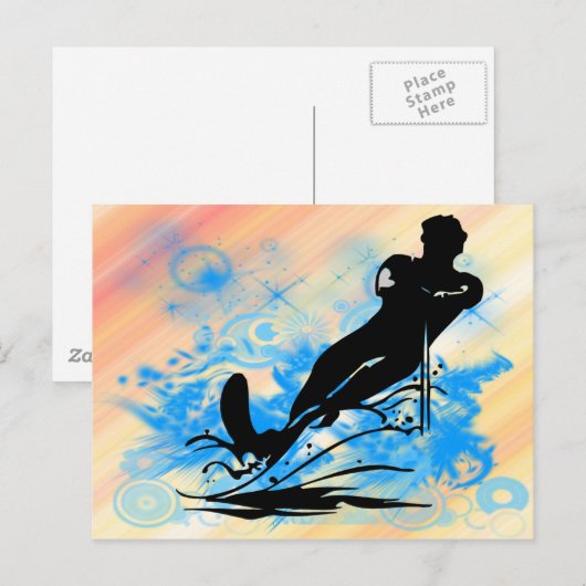 Wasserski Postkarte (Vorne/Hinten)