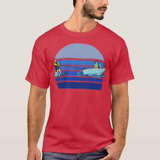 Wasserski Retro Blau T-Shirt