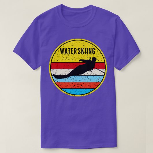 Wasserski Retro Wasserski Skifahren T-Shirt (Design vorne)
