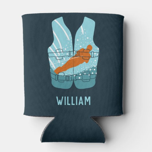 Wasserski-Rettungsweste Grafik Personalisiert Dosenkühler (Rückseite)