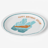 Wasserski-Rettungsweste Grafik Personalisiert Pappteller (Schrägansicht)