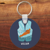 Wasserski-Rettungsweste Grafik Personalisiert Schlüsselanhänger (Vorderseite)