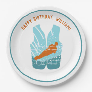 Wasserski-Rettungswesten Grafik Personalisiert Pappteller