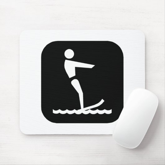 Wasserski (Schwarzes) Mousepad (Mit Mouse)