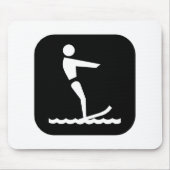 Wasserski (Schwarzes) Mousepad (Vorne)